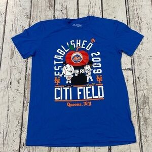 New York Mets MLB Baseball Citi Field The 7 Line Crewneck Tee Top Shirt